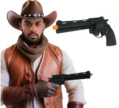 Pistola de brinquedo de plástico de 32 cm, estilo cowboy.