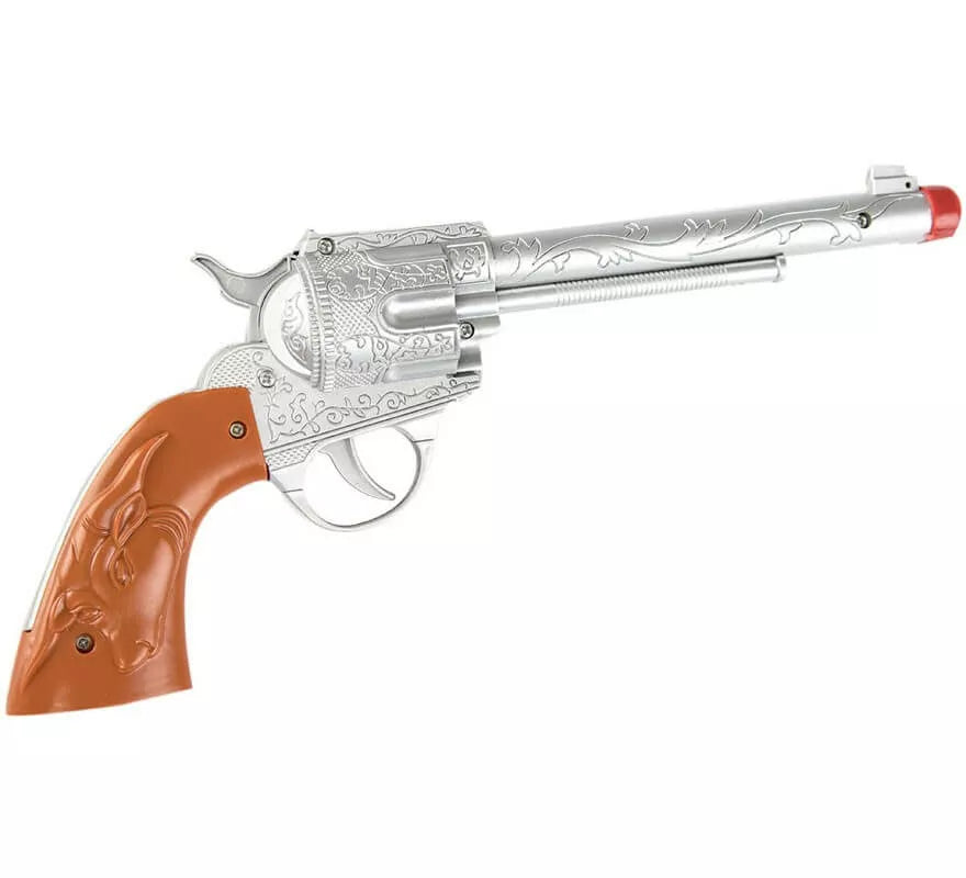 Translation missing: pt-PT.Pistola de Vaquero Marrón y Plateada