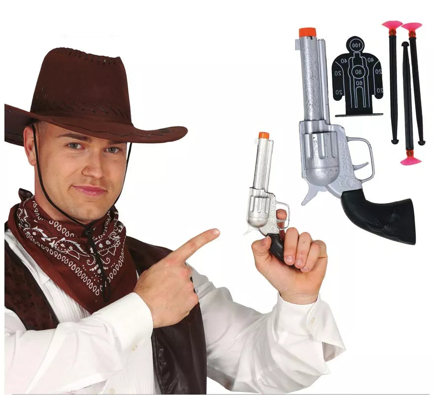 Translation missing: pt-PT.Pistola de Vaquero Plateada de 24 cm