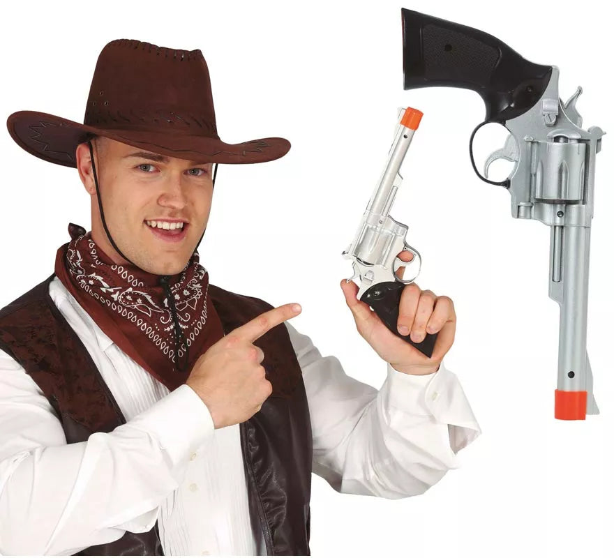 Translation missing: pt-PT.Pistola de Vaquero Plateada de 32 cm