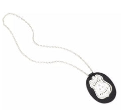 Distintivo de detetive preto e prata