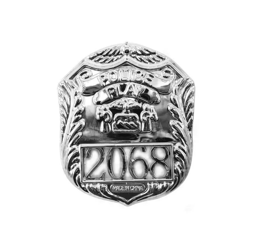 Translation missing: pt-PT.Placa de Policía plateada de plástico 2068