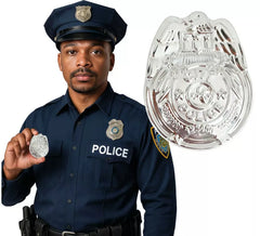 Distintivo policial de metal de 7 cm