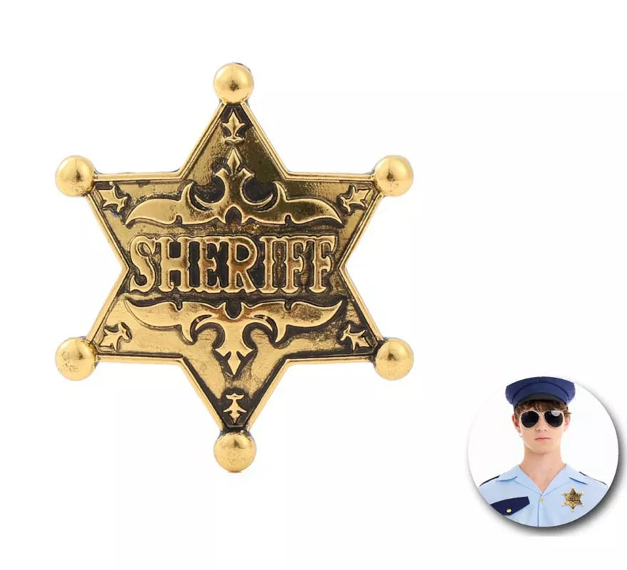 Translation missing: pt-PT.Placa Sheriff de metal dorado