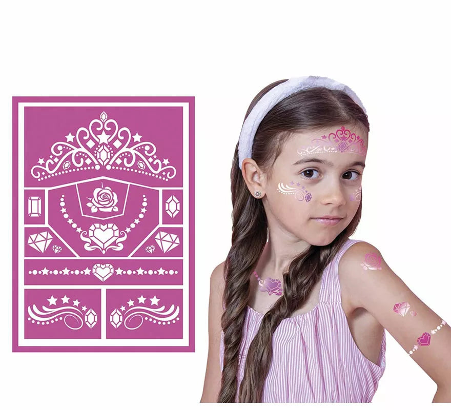 Translation missing: pt-PT.Plantilla de Maquillaje Princesa Infantil Rosa de 14x20 cm