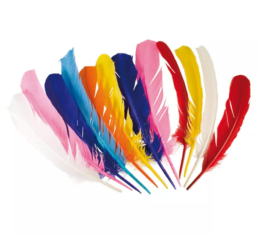 Translation missing: pt-PT.Pluma suelta de Indio de 30 cm 7 colores surtidos