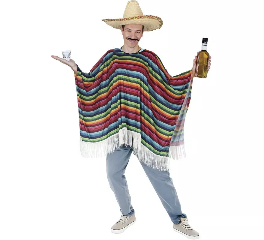 Translation missing: pt-PT.Poncho de Mexicano Multicolor para adulto