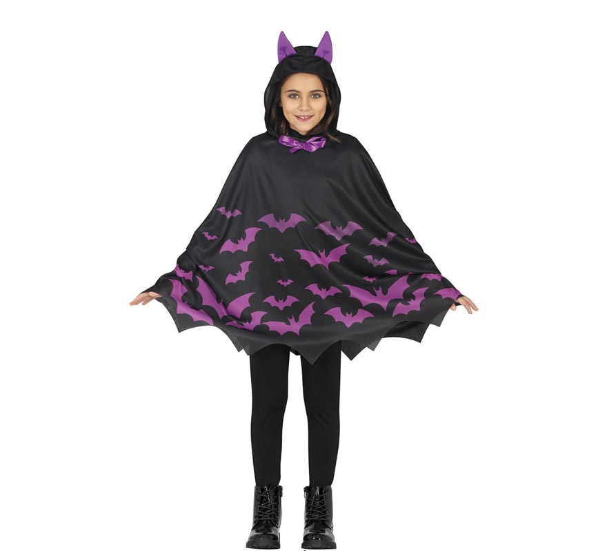Translation missing: pt-PT.Poncho Murciélago morado para niños