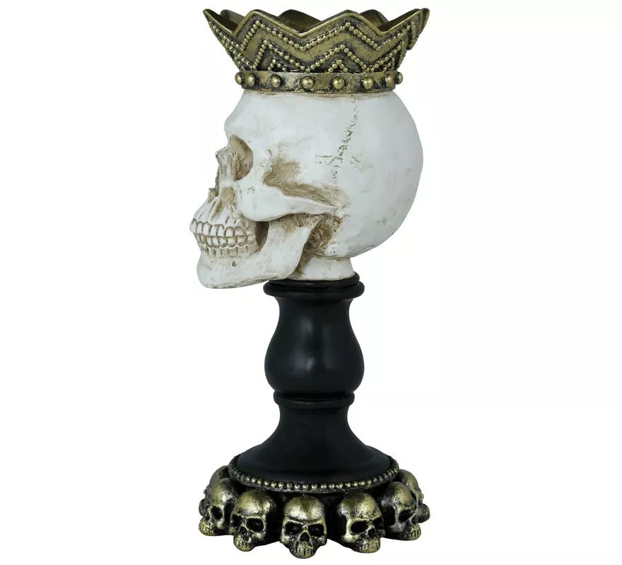 Translation missing: pt-PT.Portavela Calavera de Resina de 25x12 cm