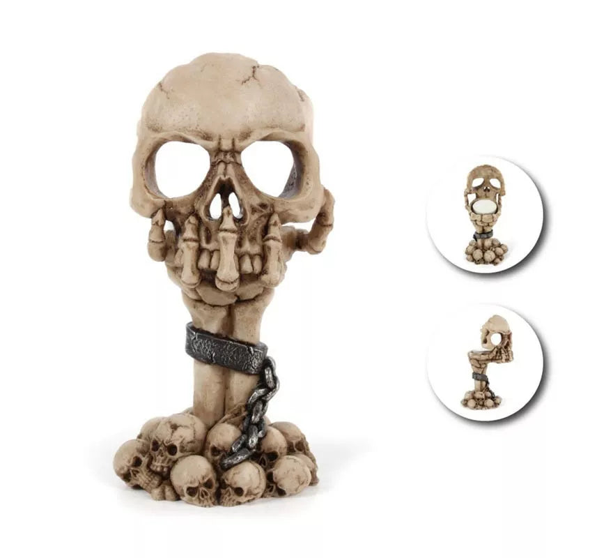 Translation missing: pt-PT.Portavelas de Calavera de resina de 9,5x15,5x7,5 cm