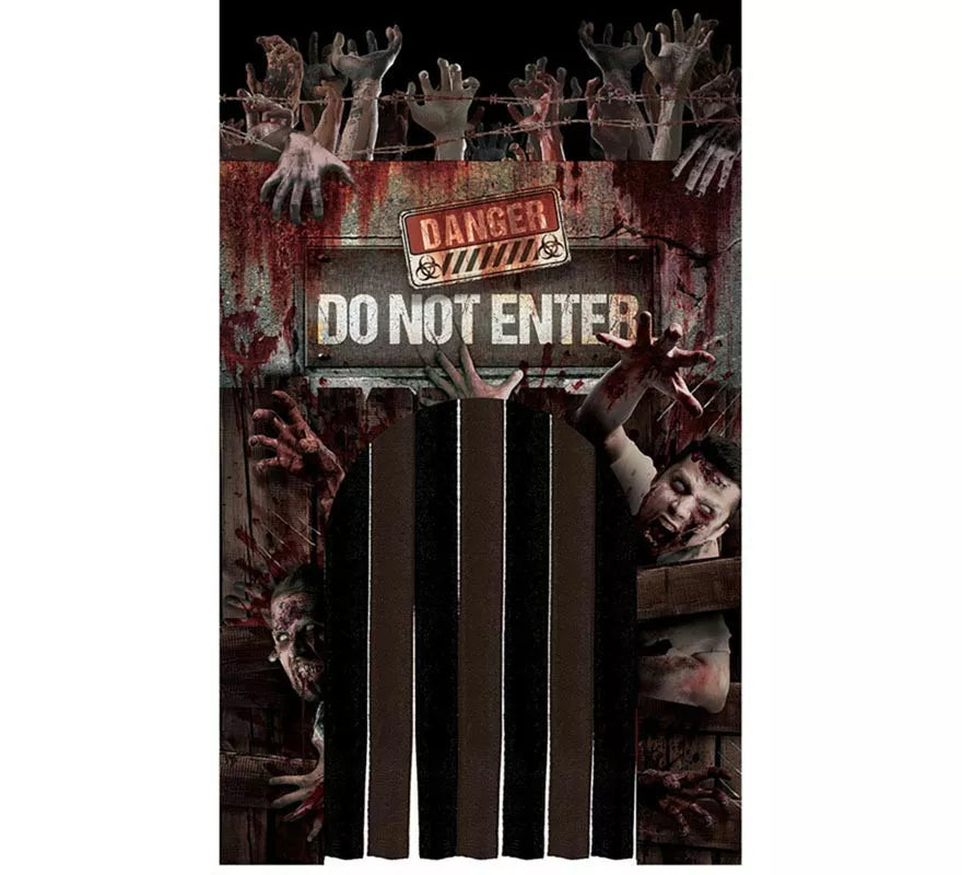 Translation missing: pt-PT."Puerta con Cortina Zombies ""Danger"" de 145x240 cm"