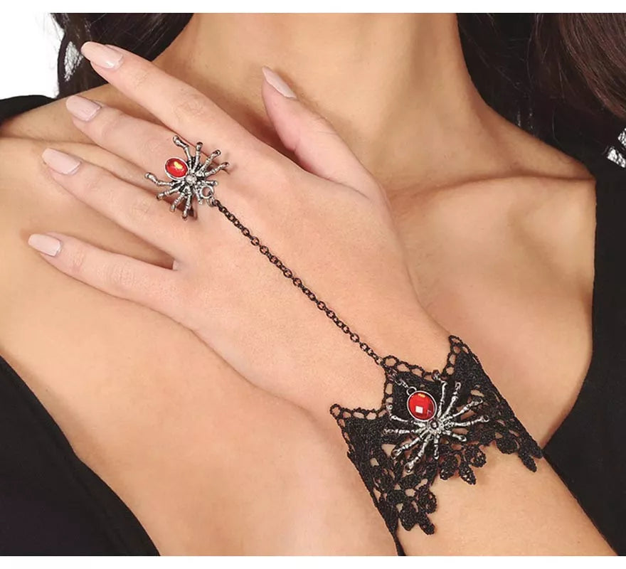 Translation missing: pt-PT.Pulsera Bordada y Anillo Araña