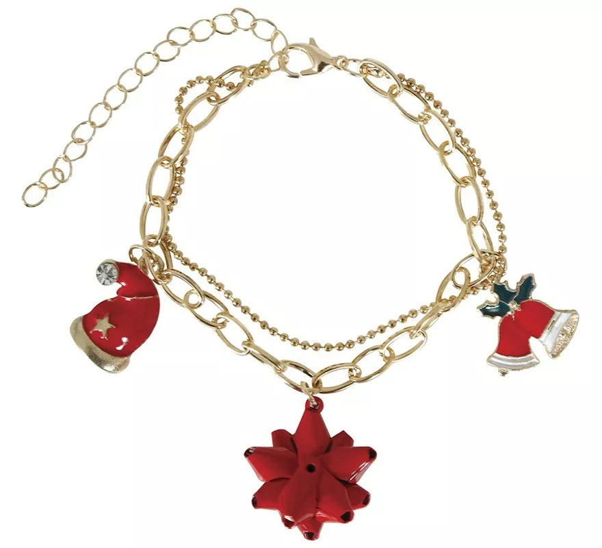 Translation missing: pt-PT.Pulsera Campana, Gorro y Lazo Floral de Navidad