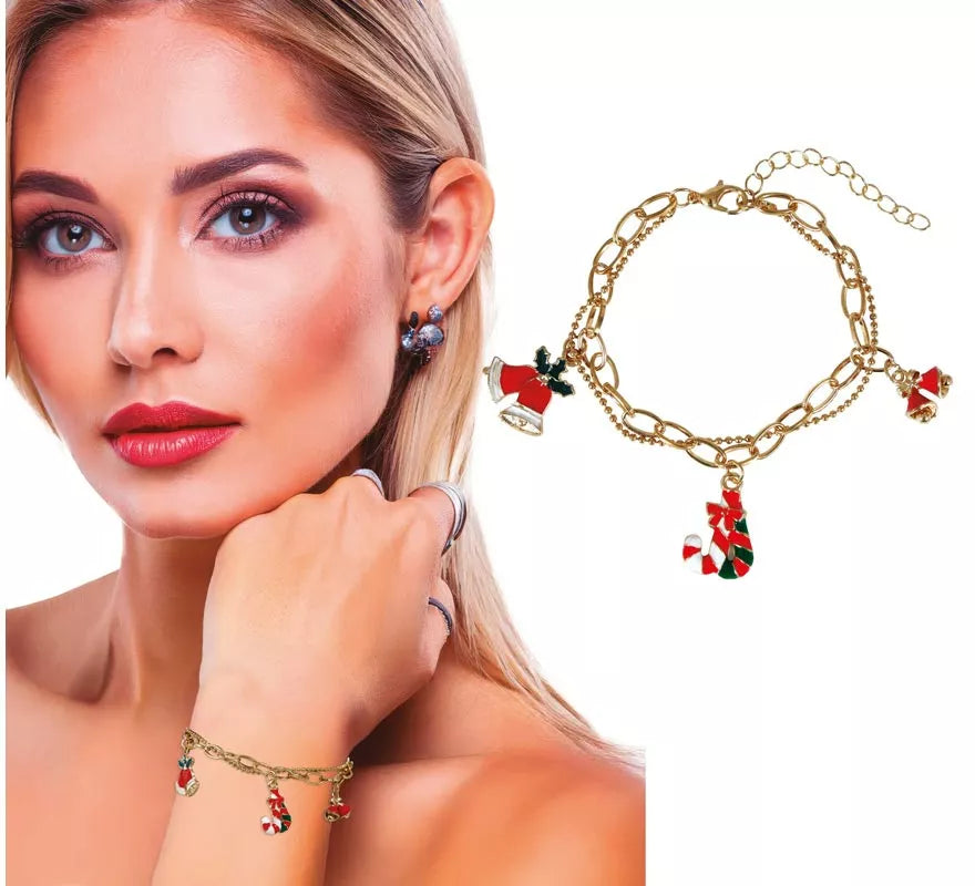 Translation missing: pt-PT.Pulsera Campanas y Bastón de Navidad