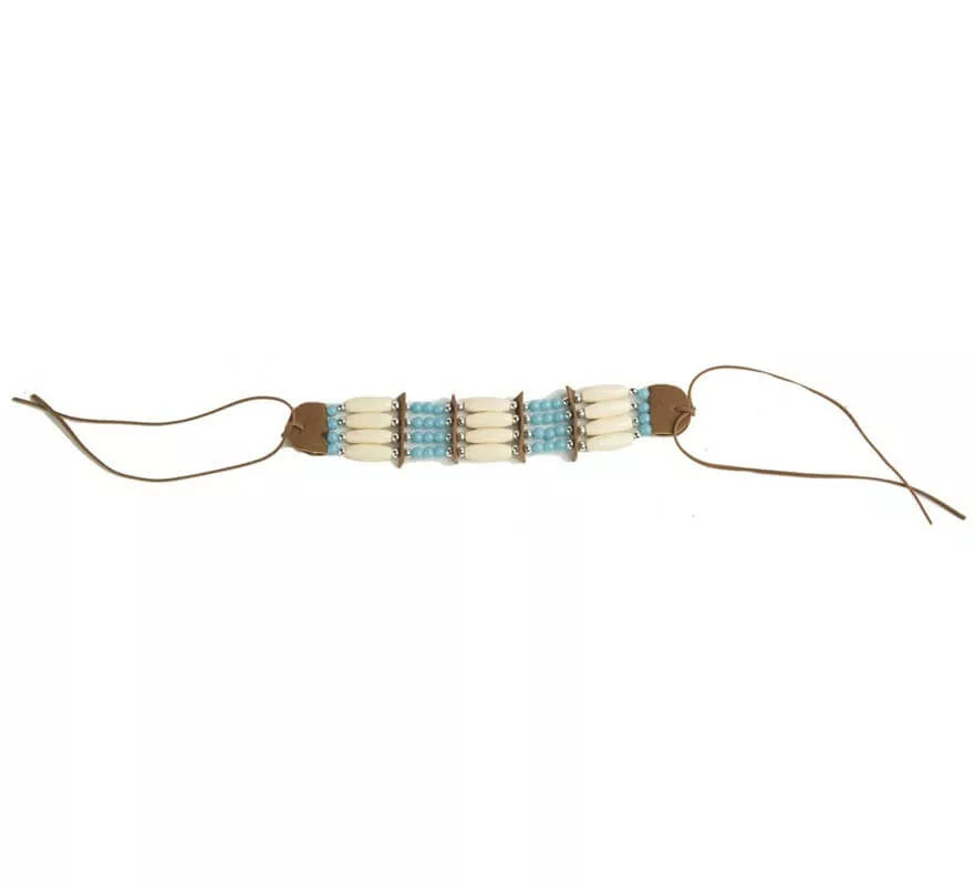 Translation missing: pt-PT.Pulsera de Indio con adornos Azules y Blancos
