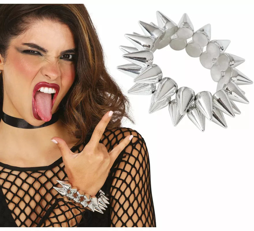 Translation missing: pt-PT.Pulsera de Pinchos Plateados