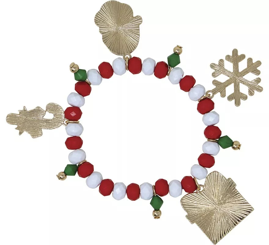 Translation missing: pt-PT.Pulsera roja y blanca con Colgantes de Papá Noel