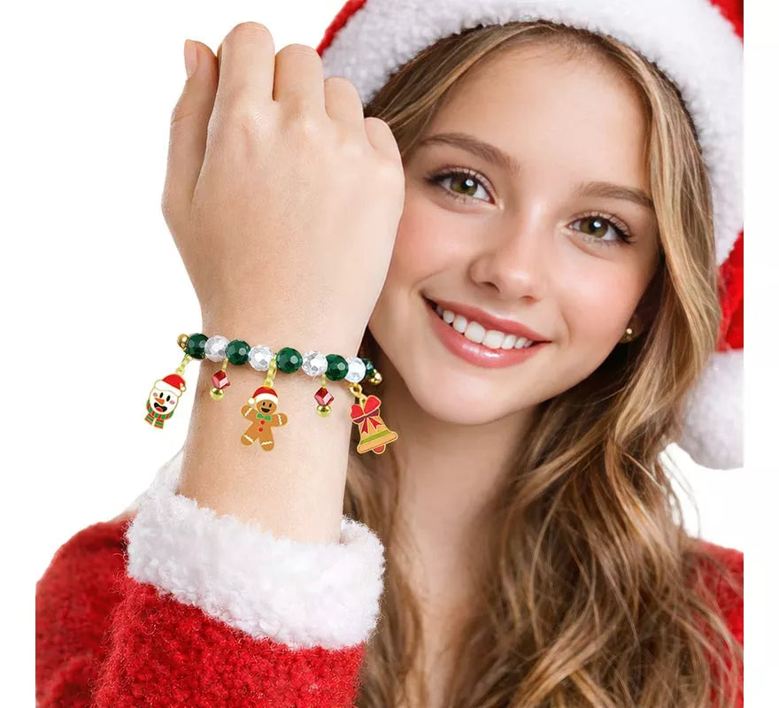 Translation missing: pt-PT.Pulsera roja y verde con Colgantes de Muñeco de Jengibre