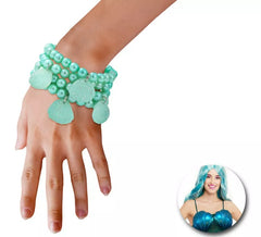 Pulseira sereia com pérolas azuis