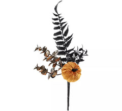 Ramo Artificial com Abóbora de Pelúcia 25 cm
