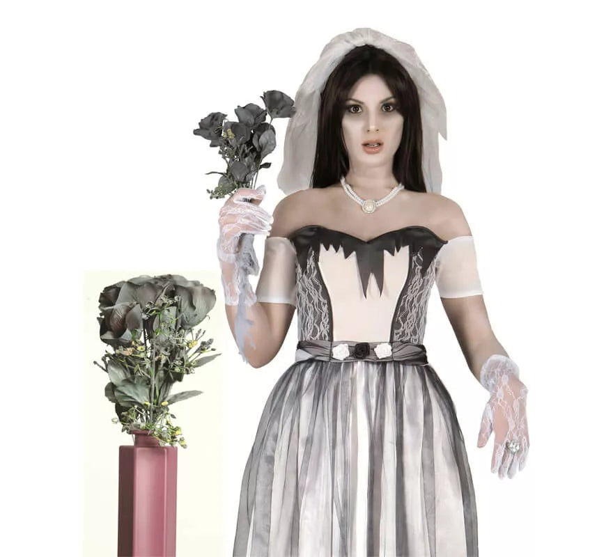 Translation missing: pt-PT.Ramo de rosas negras de 65 cm para Halloween