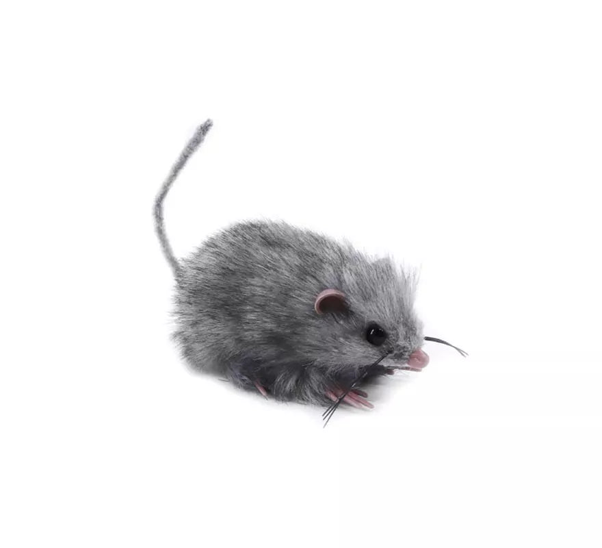 Translation missing: pt-PT.Ratón peludo gris de 13 cm