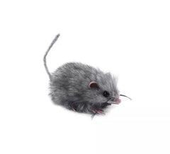 Rato peludo cinza de 13cm