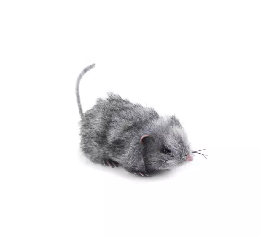 Translation missing: pt-PT.Ratón peludo gris de 18 cm