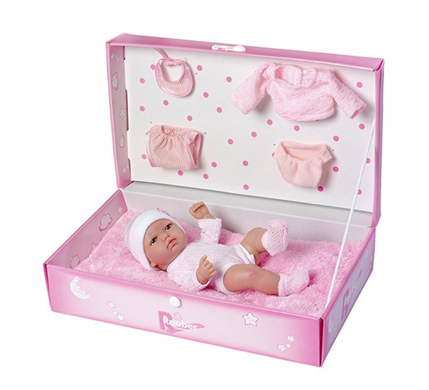 Translation missing: pt-PT.Muñeca Reborn Niña Trousseau 25 cm en baúl