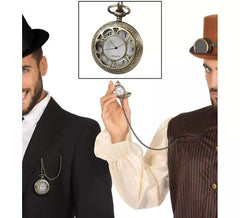 Relógio steampunk com corrente
