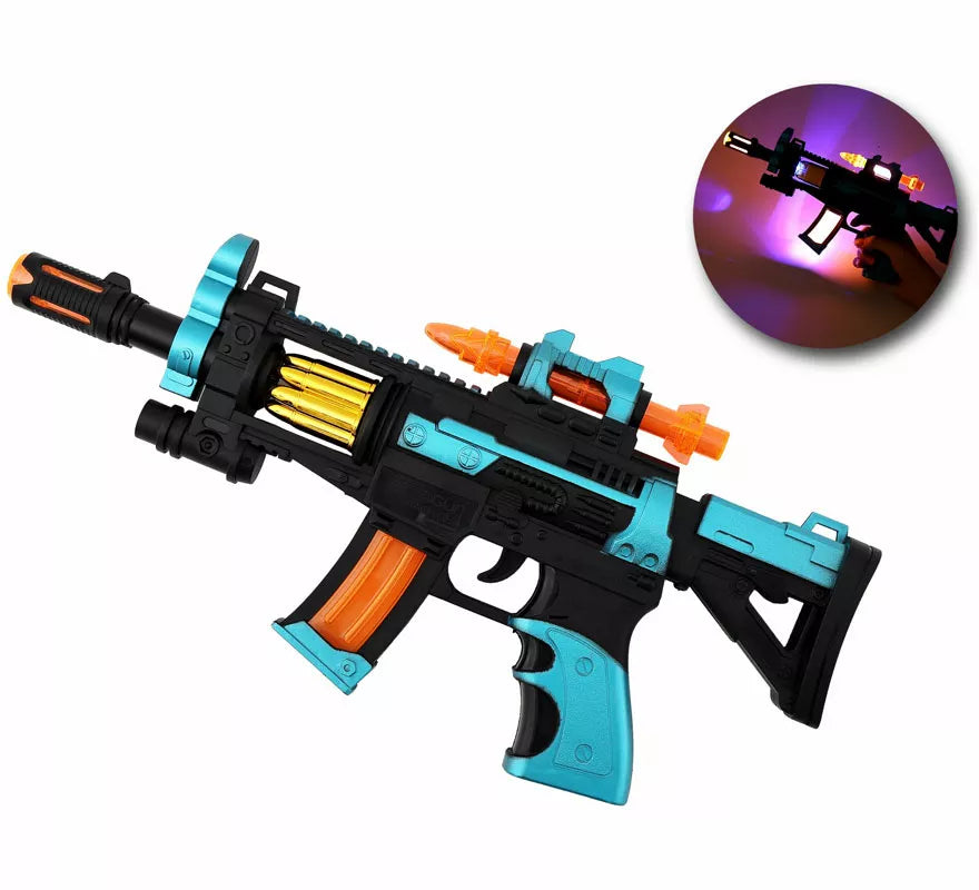 Rifle con Luz, Sonido y Movimiento de 33x15 cm de plástico