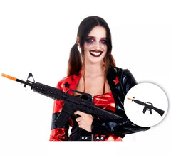 Rifle de brinquedo preto com 66 cm de comprimento