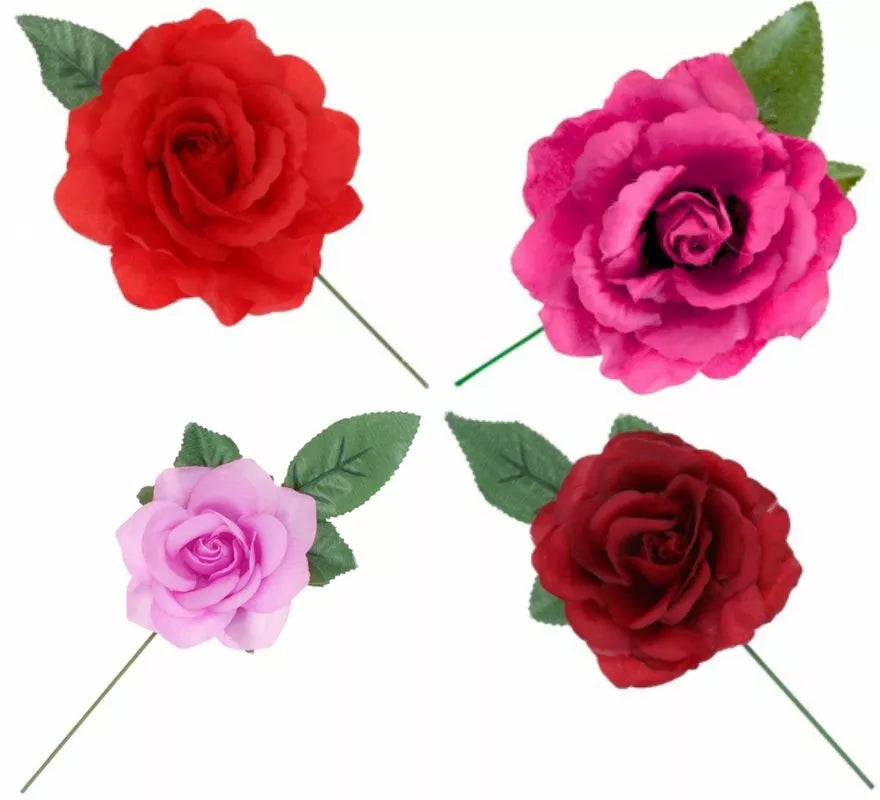 Translation missing: pt-PT.Rosa de Sevillana o Chulapa con varilla de 13 cm en varios colores