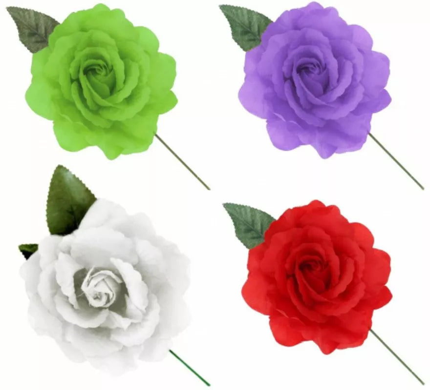 Translation missing: pt-PT.Rosa de Sevillana o Chulapa con varilla de 15 cm en varios colores