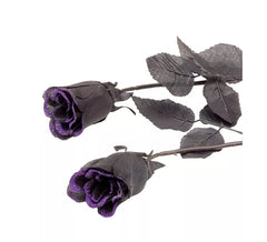 Rosa preta com glitter roxo para o Halloween