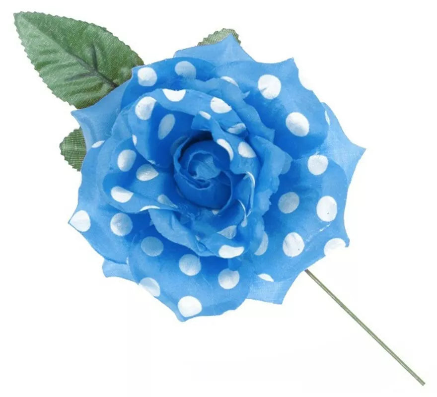 Translation missing: pt-PT.Rosa Sevillana con Lunares Blancos y Varilla 15 cm en varios colores