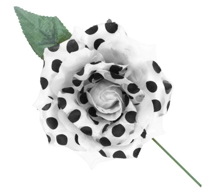 Translation missing: pt-PT.Rosa Sevillana con Lunares Negros y Varilla 15 cm en varios colores
