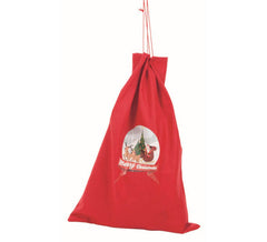 Saco de Papai Noel vermelho com enfeite de Papai Noel 70x50 cm