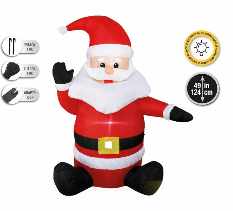 Translation missing: pt-PT.Santa Claus Hinchable con LED de 124 cm