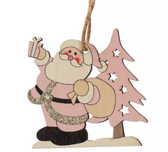 Santa Pingente de Madeira de 7 cms