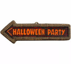 "Placa fluorescente de ""Festa de Halloween"" de 56x17 cm"