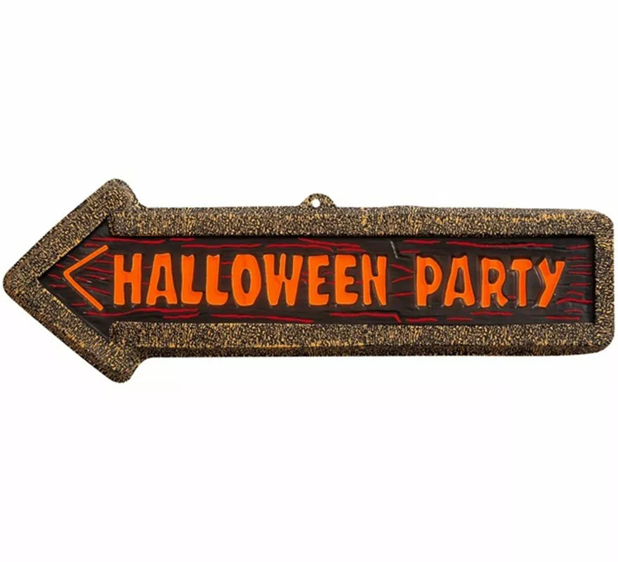 Translation missing: pt-PT.Señal 'Halloween Party' Fluorescente de 56x17 cm