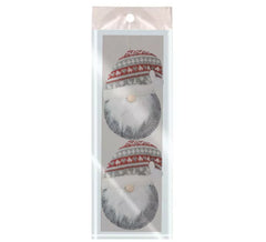 Conjunto de 2 pingentes de cabeça cinza Noel de 11 cms