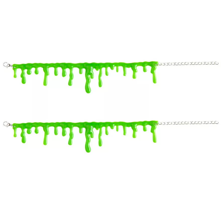 Translation missing: pt-PT.Set de 2 Pulseras de Gotas de Baba Zombie Verde