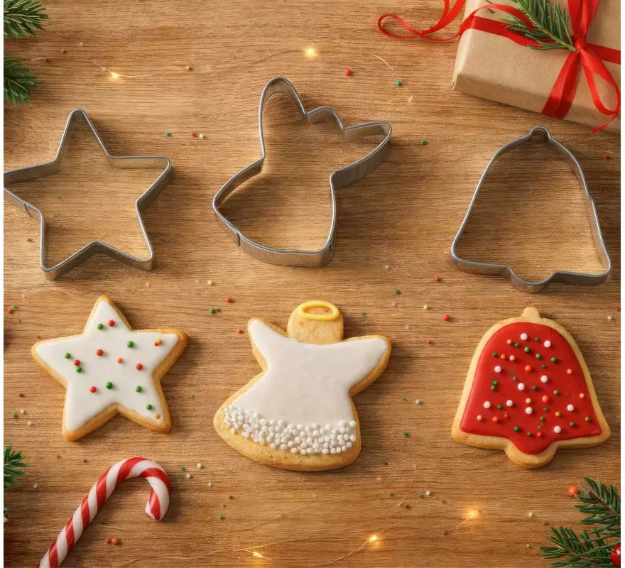 Translation missing: pt-PT.Set de 3 Moldes Metálicos Navideños para Galletas de 5 cm
