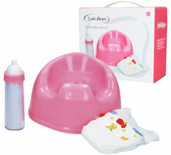Conjunto de 3 peças: Penico, Fralda e Mamadeira para Bonecas