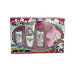 Conjunto de banho Shine Unicorn com bomba de banho 23x15x5 cm