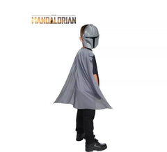 Conjunto de capa e máscara mandalorian para meninos