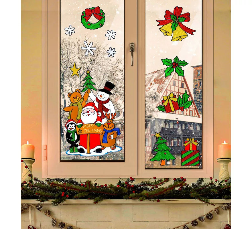 Translation missing: pt-PT.Set de Pegatinas Ventana Navidad con Papá Noel Surtidas en 4 Modelos