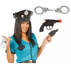 Pistola revólver com algemas